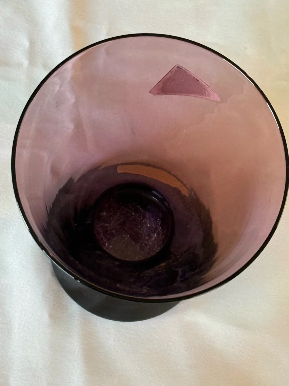 MCM Morgantown Glass Amethyst Brandy/Slant Glass With Original Labels.